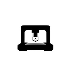 Flat black icon of a cutting machine used in crafting and design activities