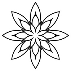 Minimalist Canna Flower Mandala Outline