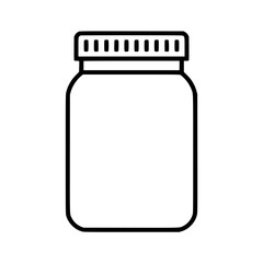 Black outline of a jar with a simple design suitable for various graphic applications