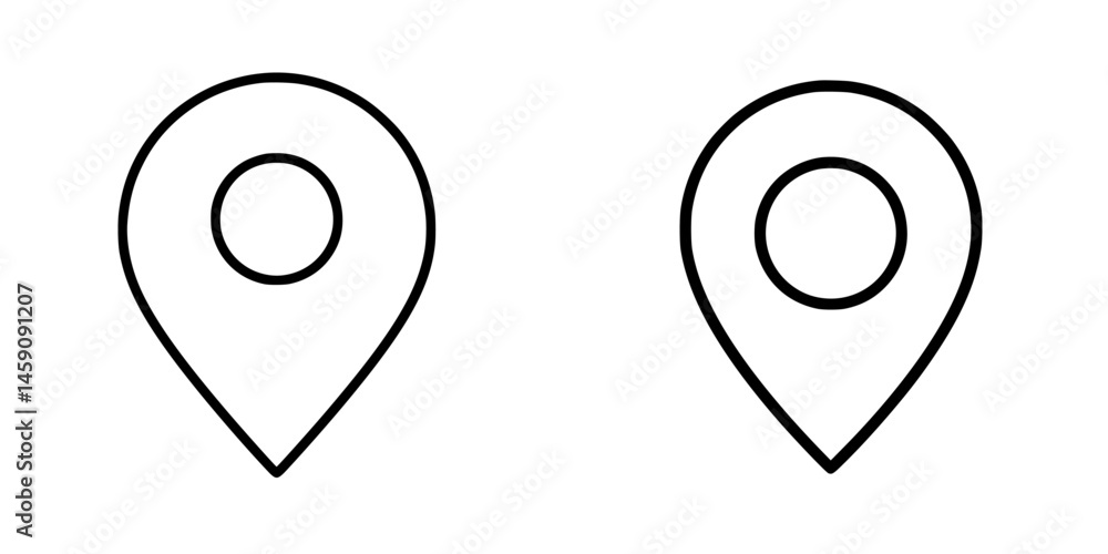 Poster flat black icon representation of location markers designed for digital applications and mapping too