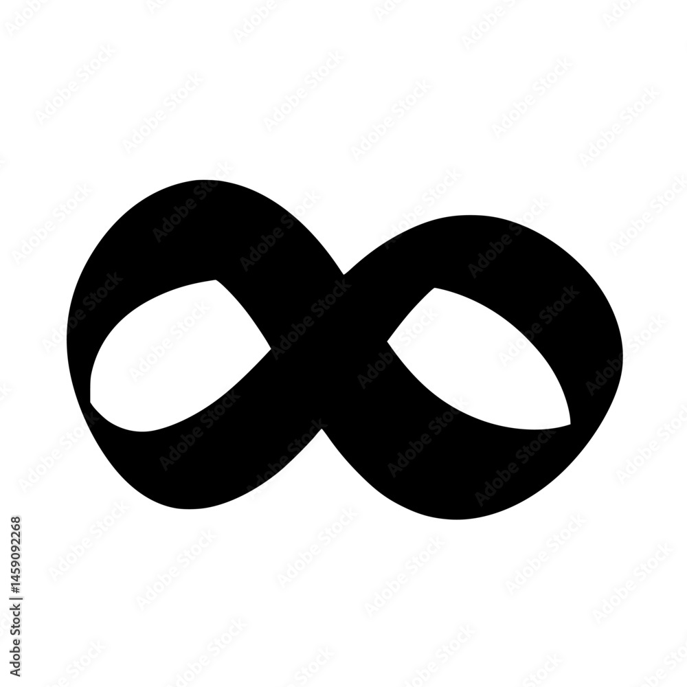 Aufkleber flat black infinity symbol representing endless possibilities and continuity in design and concepts