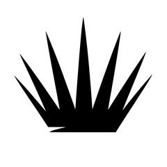 Sharp flat black icon representing a stylized crown or geometric design with pointed tips for creative use