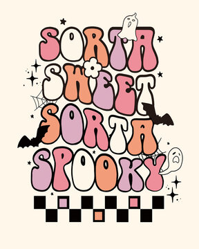 High-resolution, high-quality, and high-detail clipart design featuring a cute ghost in a retro-style vector illustration. With soft, soothing, and spooky vibes, the design uses a palette of pastel co