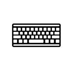 Computer keyboard icon in minimalist style with copy space