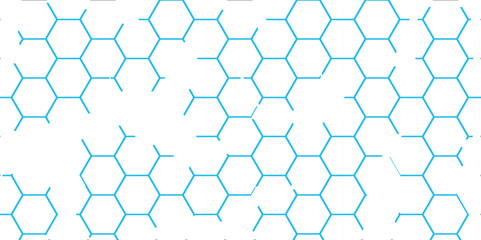Fototapeta premium Abstract Blue Hexagon Pattern with Geometric Design