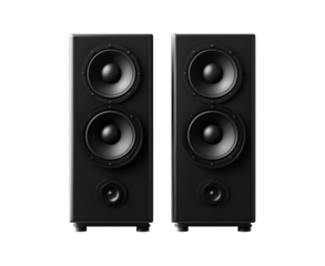 Black Modern Speakers on a transparent background