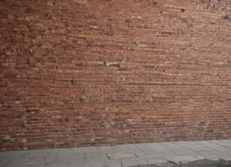 Realistic brick wall poster mockup, urban setting, image, photorealistic, banner