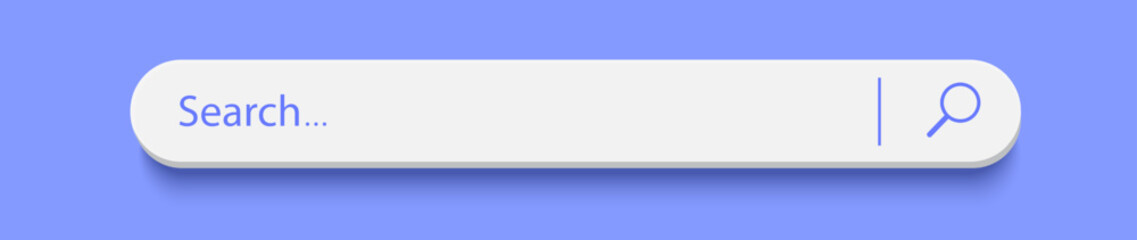 Obraz premium 3d search bar Internet browser engine on blue background for UI design, website interface element with web icons and push button vector