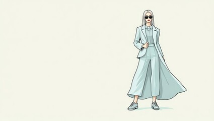 Y2k Fashion. Retro Youth Chic. Isolated 2D Isometric Illustration. Young woman in retro-chic attire embodies nostalgic spirit of late 20th-century fashion and youth culture.