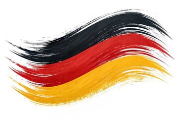 brush paint stroke in german flag colors isolated on white background