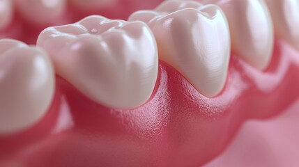 Ultra-detailed gum disease progression, anatomical dental cross-section, glossy enamel texture, irritated pink gum tissue, medical education style, studio lighting setup, subtle tissue translucency,