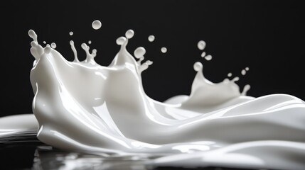 Tooth-shaped milk sculpture with liquid tendrils spiraling outward, captured at peak moment of splash formation, pristine white milk with visible thickness and viscosity, dramatic rim lighting