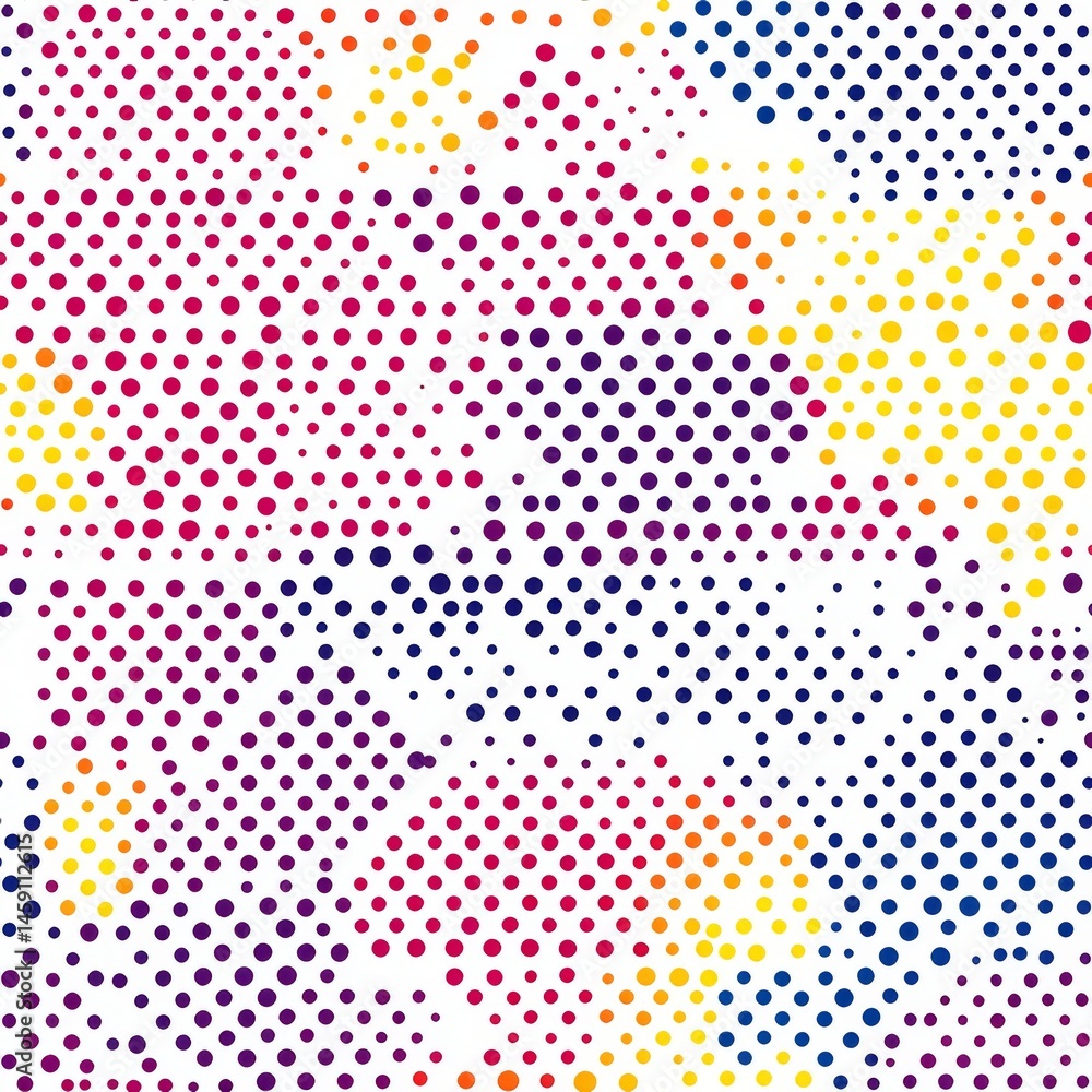 Poster dynamic dot grid pattern with neon colors abstract geometric design on white backdrop