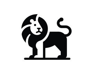 Lion full body logo in elegant and minimalist design