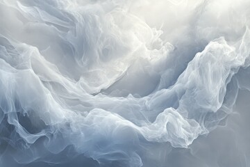 Obraz premium Abstract ethereal forms in muted light gray and white tones.