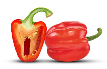 Red Bell Pepper with Fresh Cut Section