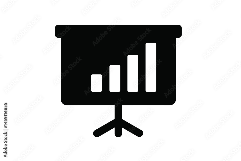 Poster vector illustration of a bar chart icon representing data growth in a business analysis context