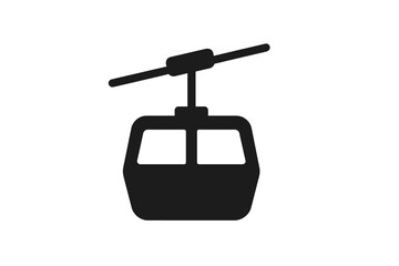Fototapeta premium Vector illustration icon of a cable car in a minimalist design suitable for various applications