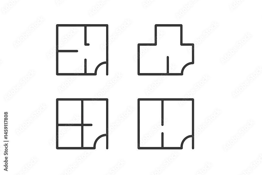 Poster modern vector illustration of various geometric shapes with clean lines suitable for design and arch