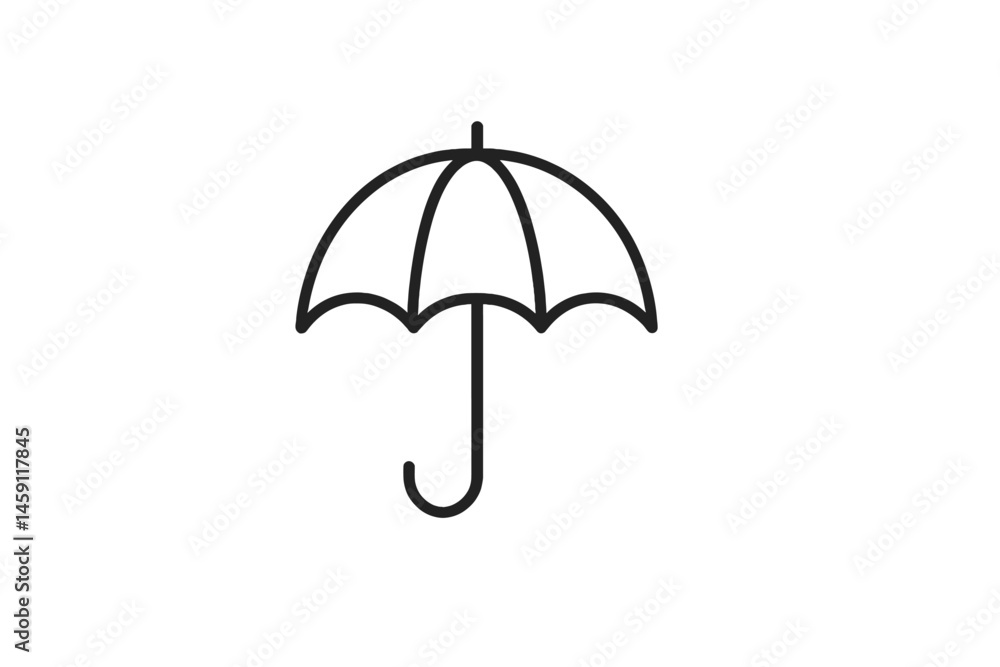 Poster vector illustration of a simple umbrella icon designed for weather-related themes and concepts