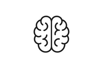 Detailed vector illustration of a brain icon representing intelligence and cognitive functions in a minimalistic design