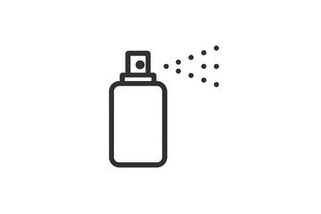 Vector illustration of a spray bottle with mist, symbolizing fragrance or cleaning products in a minimalist style