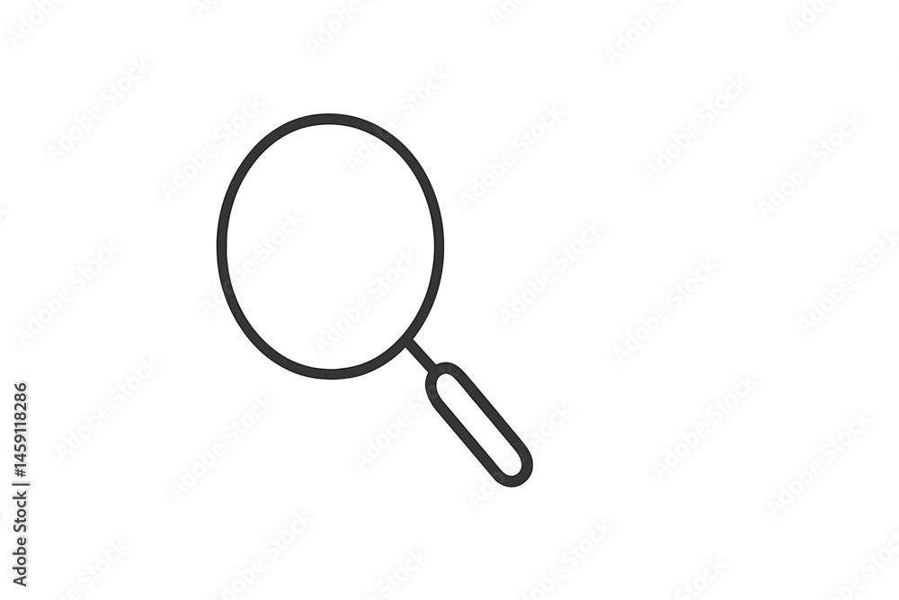Poster simple magnifying glass icon representing search and exploration activities in various contexts and 