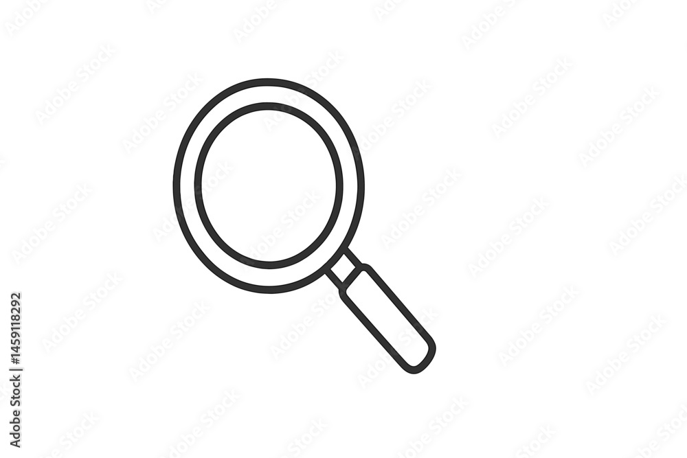 Aufkleber vector illustration of a simple magnifying glass icon representing search and discovery in digital e