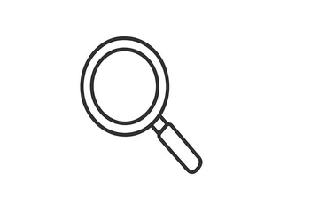 Vector illustration of a simple magnifying glass icon representing search and discovery in digital environments