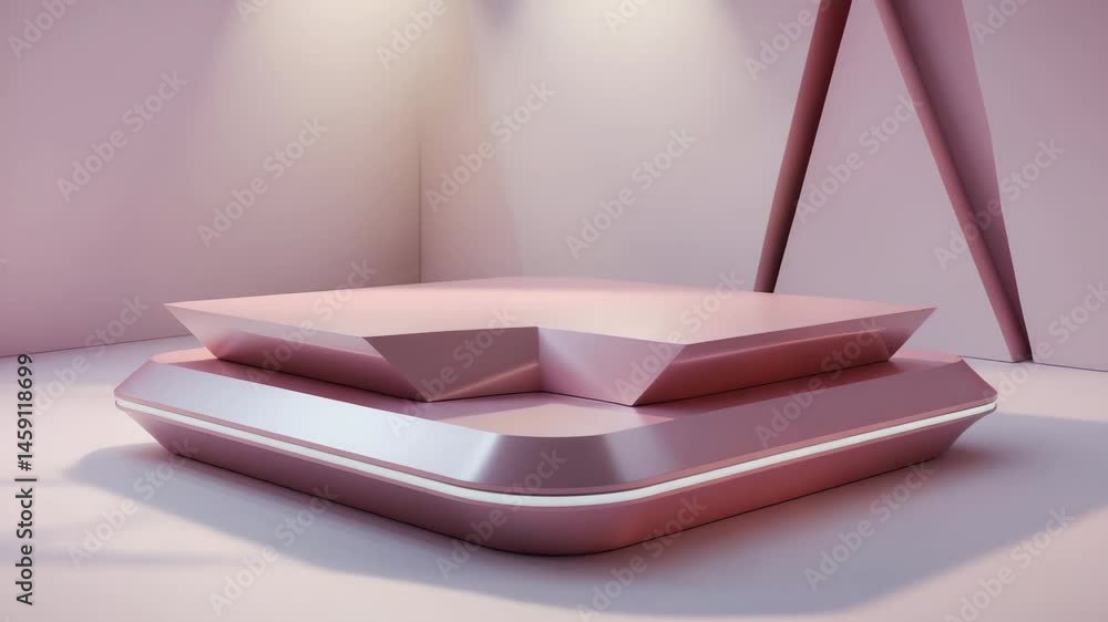 Aufkleber ai abstract render featuring a pink platform used as a product display interior podium with an empty
