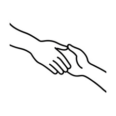 hand shake vector, minimalist one-line, line art illustration