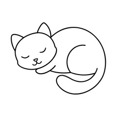 cute cat minimalist one-line, line art illustration