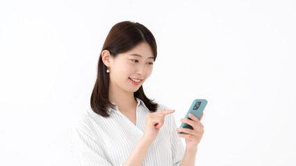 Fototapeta premium 女性 スマートフォン