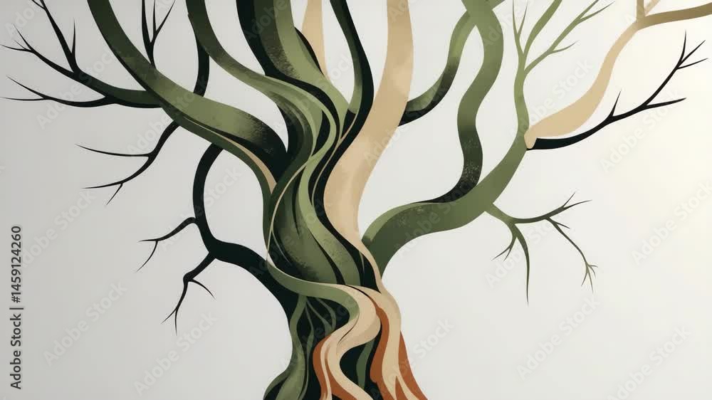 Poster trunk background and root pattern