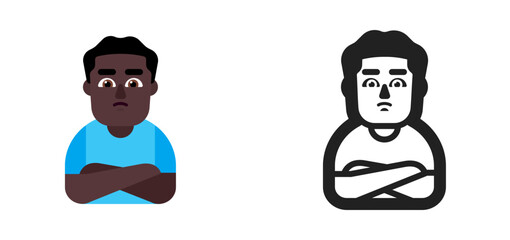 Man Pouting Emoji (Dark Skin Tone)
