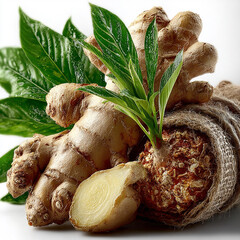 Ginger isolated on the white background.