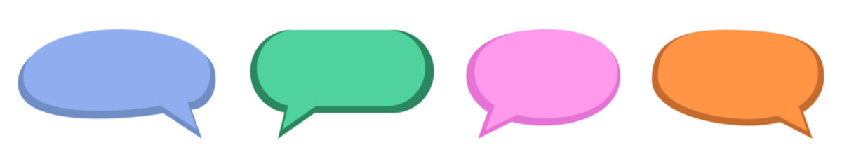 Colorful speech bubbles with comic book style.