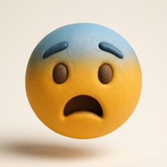 Fototapeta premium Clay shocked emoji expression