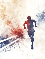 Dynamic Silhouette of a Male Runner: Inspired Fitness and Motion for Wall Art and Lifestyle Empowerment