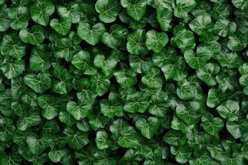 Obraz premium Green leaves background. Nature space for text.