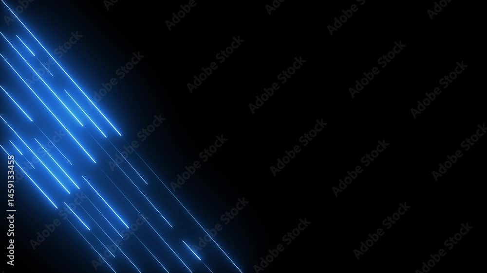 Poster abstract glowing neon lights blinking lines moving animation. colorful neon line moving on backgroun