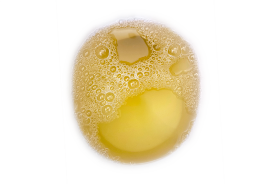 Top View of Urine in Toilet Bowl Isolated transparent background