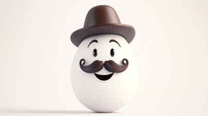 Funny egg with a hat and mustache (2)