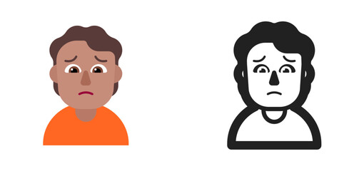 Man Frowning Emoji (Medium-Light Skin Tone)
