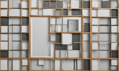 Stylish photo collage frame mockup; diverse frame shapes in a grid pattern ,  modern,  pattern,  display