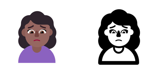 Woman Frowning Emoji (Medium-Dark Skin Tone)
