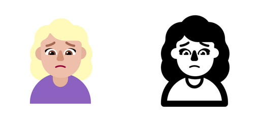 Woman Frowning Emoji (Blonde Hair)
