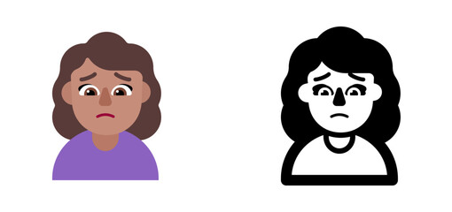 Woman Frowning Emoji (Medium-Light Skin Tone)
