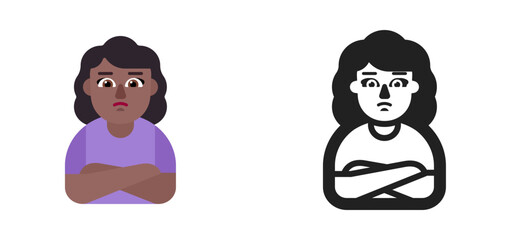 Woman Pouting Emoji (Medium-Dark Skin Tone)
