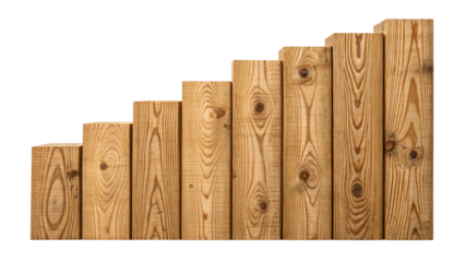 wooden graph isolated on white